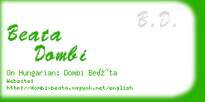 beata dombi business card